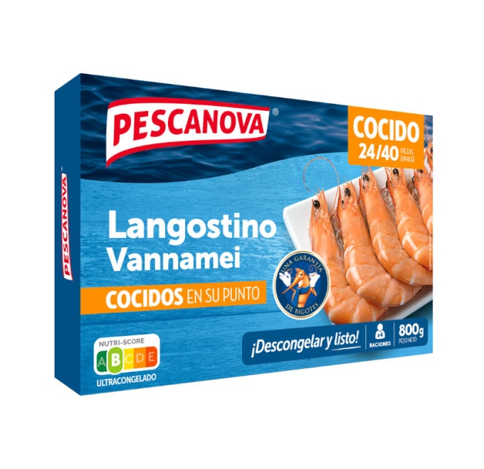 Langostino vannamei cocido 800g pescanova compra online