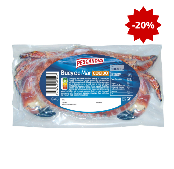 Buey de mar cocido 600-800 compra online pescanova