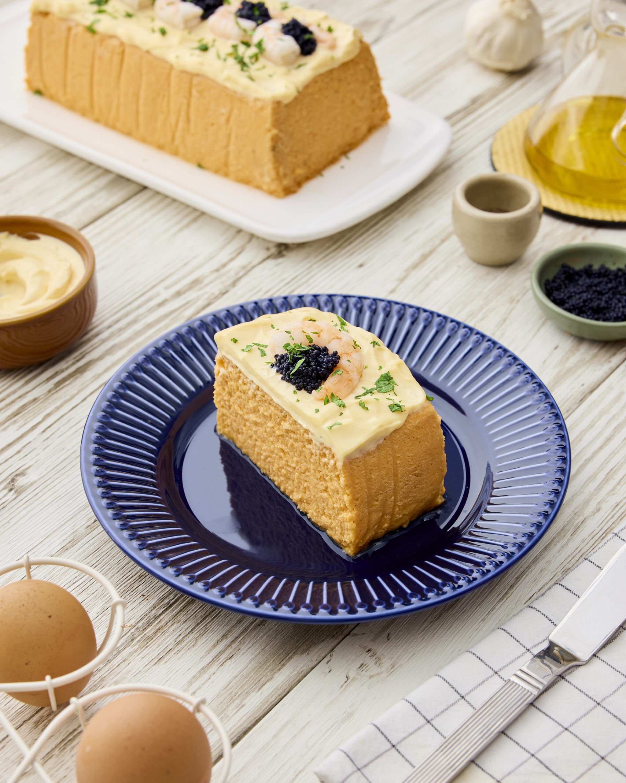 Pastel de merluza y langostinos